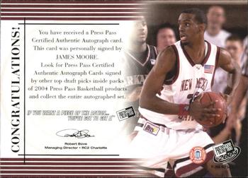 2004 Press Pass - Autographs Silver #21 James Moore Back