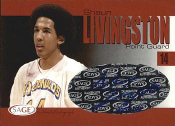2004 SAGE - Autographs #A19 Shaun Livingston Front