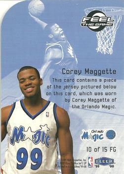 1999-00 Ultra - Feel the Game #10 FG Corey Maggette Back