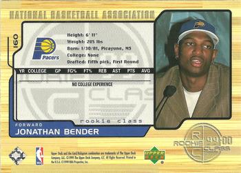 1999-00 Upper Deck #160 Jonathan Bender Back