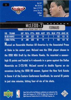 1999-00 Upper Deck #1 Roshown McLeod Back