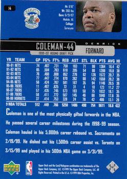 1999-00 Upper Deck #14 Derrick Coleman Back