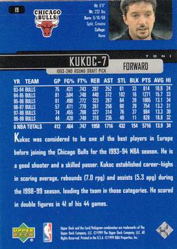 1999-00 Upper Deck #19 Toni Kukoc Back