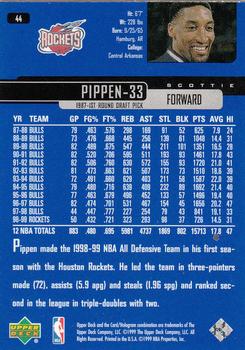 1999-00 Upper Deck #44 Scottie Pippen Back