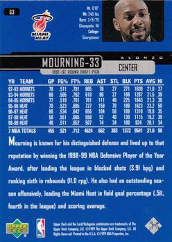 1999-00 Upper Deck #63 Alonzo Mourning Back
