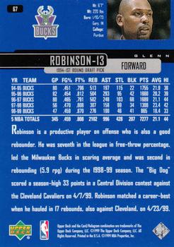 1999-00 Upper Deck #67 Glenn Robinson Back