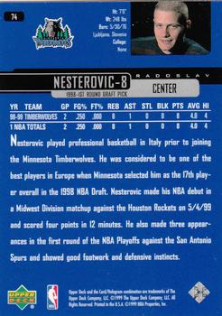1999-00 Upper Deck #74 Radoslav Nesterovic Back