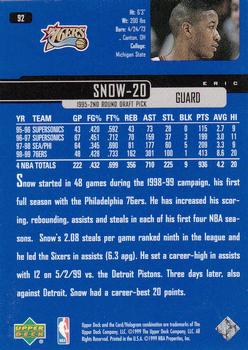 1999-00 Upper Deck #92 Eric Snow Back