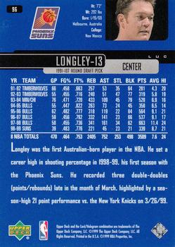 1999-00 Upper Deck #96 Luc Longley Back