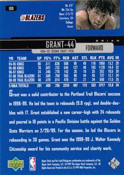 1999-00 Upper Deck #100 Brian Grant Back