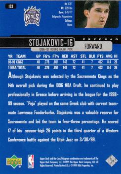 1999-00 Upper Deck #103 Predrag Stojakovic Back