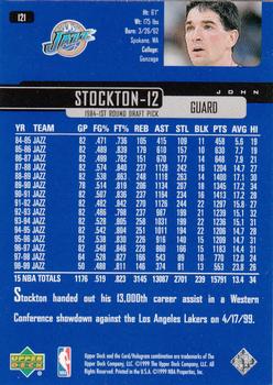 1999-00 Upper Deck #121 John Stockton Back
