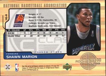 1999-00 Upper Deck #164 Shawn Marion Back