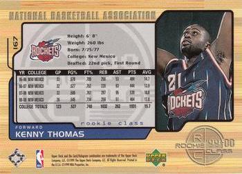 1999-00 Upper Deck #167 Kenny Thomas Back