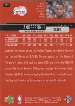 1999-00 Upper Deck #233 Derek Anderson Back