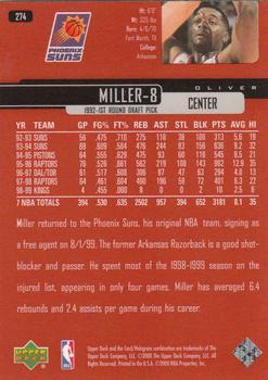 1999-00 Upper Deck #274 Oliver Miller Back