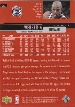 1999-00 Upper Deck #282 Chris Webber Back