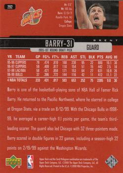 1999-00 Upper Deck #292 Brent Barry Back