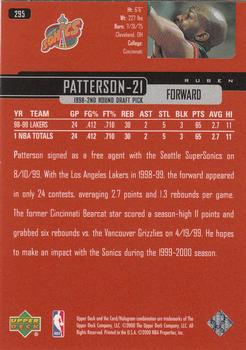 1999-00 Upper Deck #295 Ruben Patterson Back