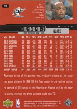 1999-00 Upper Deck #310 Mitch Richmond Back