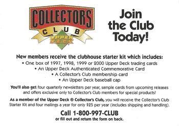 1999-00 Upper Deck #NNO Collectors Club Membership Offer Front