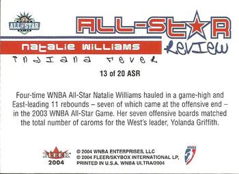 2004 Ultra WNBA - All-Star Review #13 ASR Natalie Williams Back