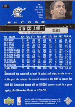 1999-00 Upper Deck Encore #89 Rod Strickland Back