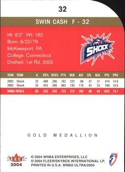 2004 Ultra WNBA - Gold Medallion #32 Swin Cash Back