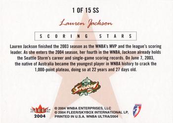 2004 Ultra WNBA - Scoring Stars #1 SS Lauren Jackson Back