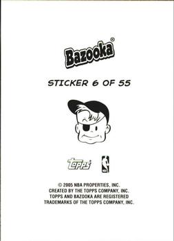 2004-05 Bazooka - 4-on-1 Stickers #6 Kevin Garnett / Tracy McGrady / LeBron James / Jermaine O'Neal Back
