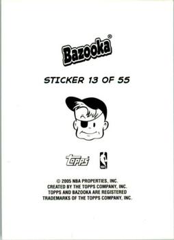 2004-05 Bazooka - 4-on-1 Stickers #13 Chris Wilcox / Steve Francis / Antawn Jamison / Jerry Stackhouse Back