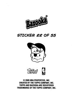2004-05 Bazooka - 4-on-1 Stickers #22 Damien Wilkins / Robert Swift / David Harrison / Peter John Ramos Back