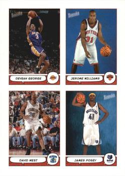 2004-05 Bazooka - 4-on-1 Stickers #44 Devean George / Jerome Williams / David West / James Posey Front