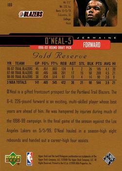 1999-00 Upper Deck Gold Reserve #180 Jermaine O'Neal Back