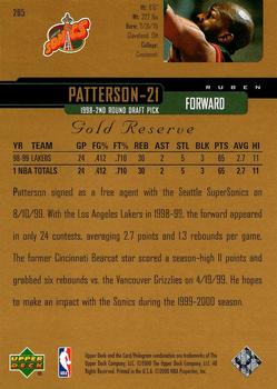 1999-00 Upper Deck Gold Reserve #205 Ruben Patterson Back