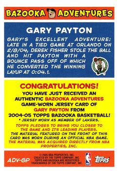 2004-05 Bazooka - Adventures #ADV-GP Gary Payton Back