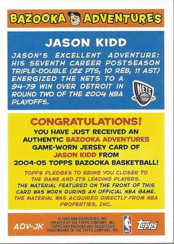 2004-05 Bazooka - Adventures #ADV-JK Jason Kidd Back