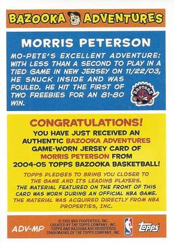 2004-05 Bazooka - Adventures #ADV-MP Morris Peterson Back