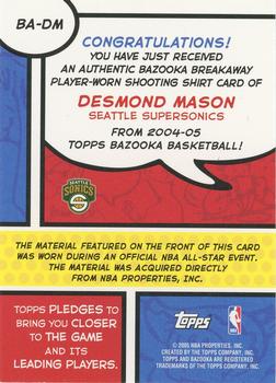 2004-05 Bazooka - Breakaway #BA-DM Desmond Mason Back