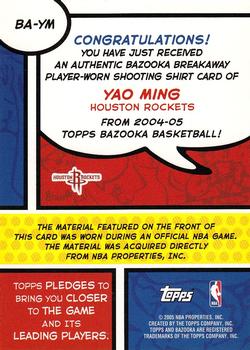 2004-05 Bazooka - Breakaway #BA-YM Yao Ming Back