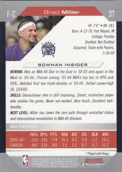2004-05 Bowman - Chrome #37 Brad Miller Back
