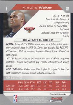 2004-05 Bowman - Chrome #81 Antoine Walker Back