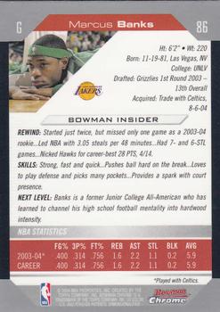 2004-05 Bowman - Chrome #86 Marcus Banks Back