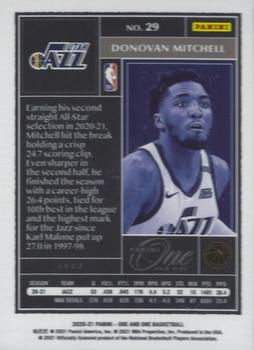 2020-21 Panini One and One #29 Donovan Mitchell Back
