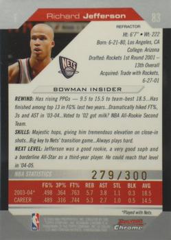 2004-05 Bowman - Chrome Refractors #83 Richard Jefferson Back