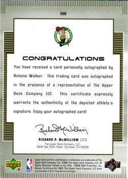 1999-00 Upper Deck Gold Reserve - UD Authentics #AW Antoine Walker Back
