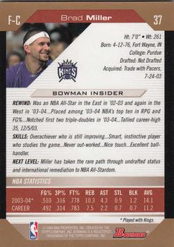 2004-05 Bowman - Gold #37 Brad Miller Back