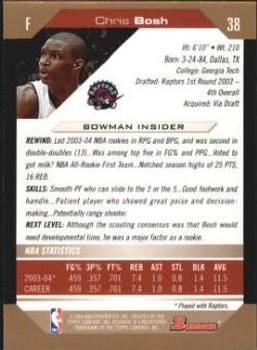 2004-05 Bowman - Gold #38 Chris Bosh Back