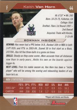 2004-05 Bowman - Gold #44 Keith Van Horn Back