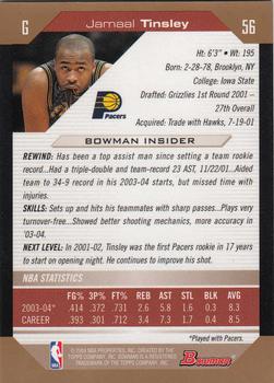 2004-05 Bowman - Gold #56 Jamaal Tinsley Back